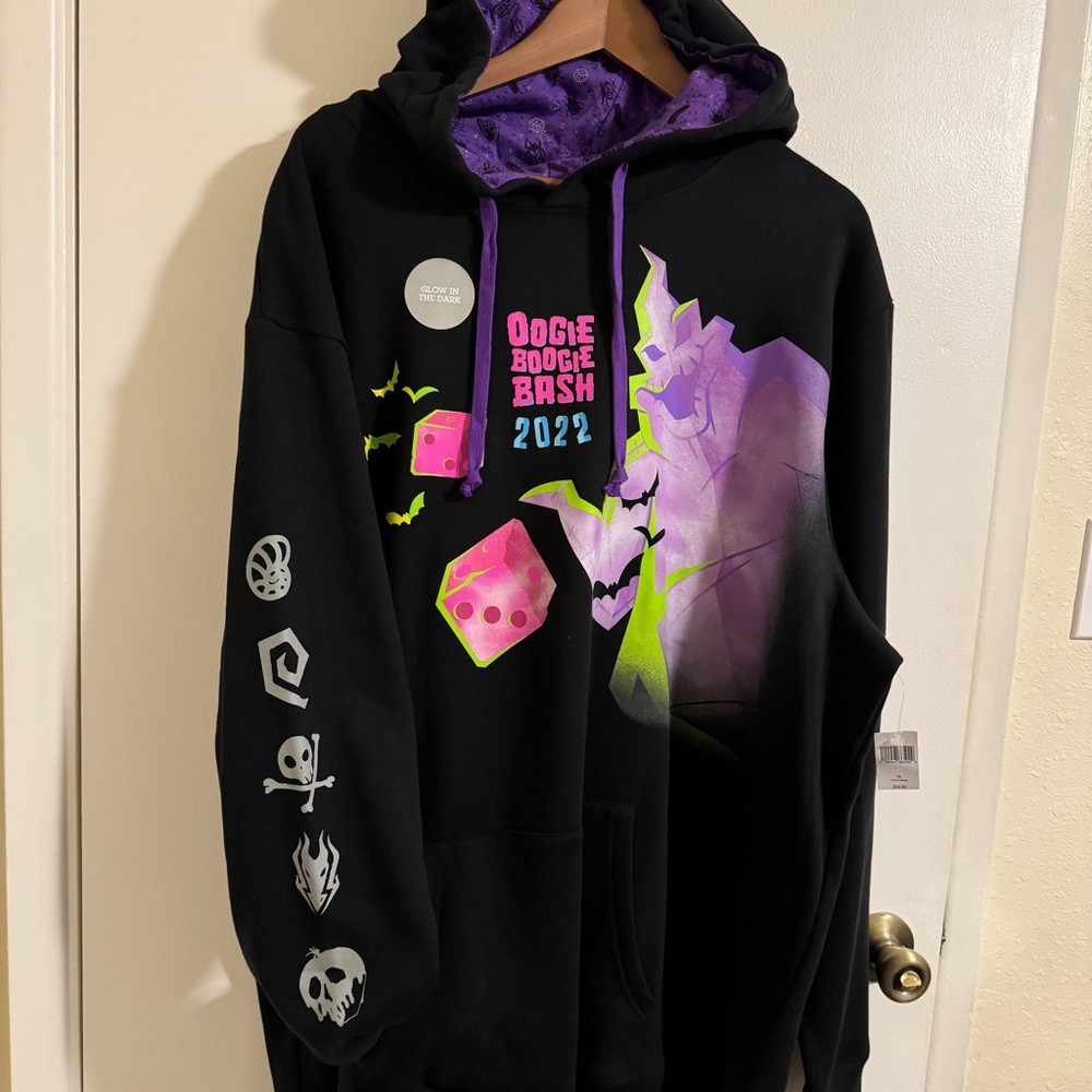 NWT Disney Parks Oogie Boogie Bash Glow in the Dark Hoodie
